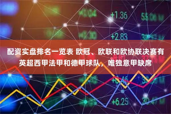 配资实盘排名一览表 欧冠、欧联和欧协联决赛有英超西甲法甲和德甲球队，唯独意甲缺席